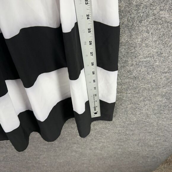 B. Darlin Dress Women 13/14 Black Striped Shift Short Zipper Lined Sleeveless - Picture 4 of 6